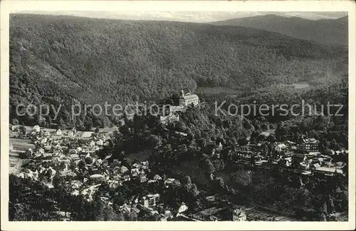 Schwarzburg Thueringer Wald Blick vom Trippsteinhaeuschen Schwarzatal Kat. Schwarzburg