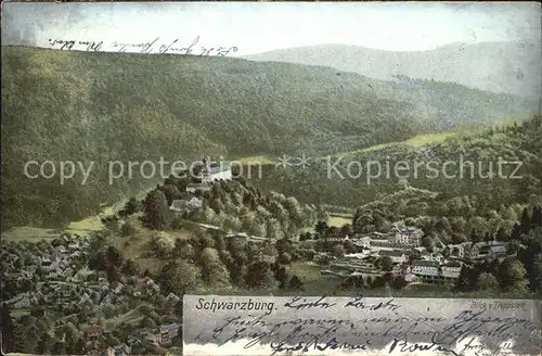 Schwarzburg Thueringer Wald Blick vom Trippstein Kat. Schwarzburg