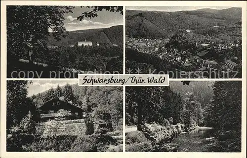 Schwarzburg Thueringer Wald Schloss Panorama Kat. Schwarzburg