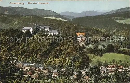 Schwarzburg Thueringer Wald Blick vom Helenensitz Kat. Schwarzburg