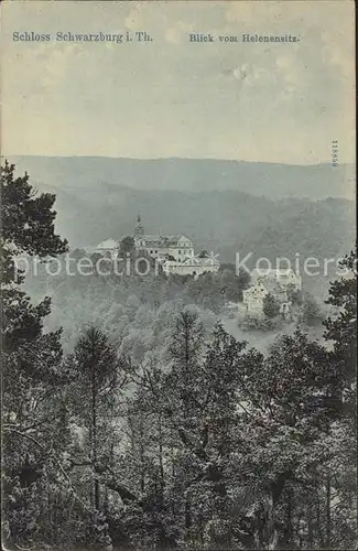 Schwarzburg Thueringer Wald Schloss Blick vom Helenensitz Kat. Schwarzburg