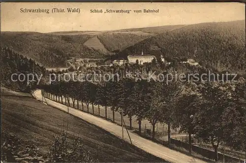 Schwarzburg Thueringer Wald Schloss Schwarzburg Blick vom Bahnhof Kat. Schwarzburg