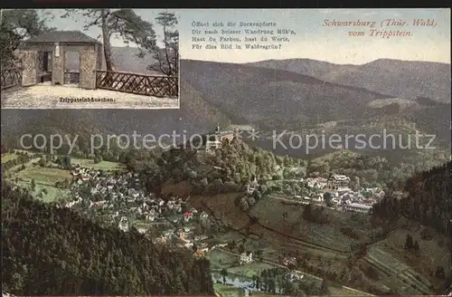 Schwarzburg Thueringer Wald Blick vom Trippstein Trippsteinhaeuschen Kat. Schwarzburg