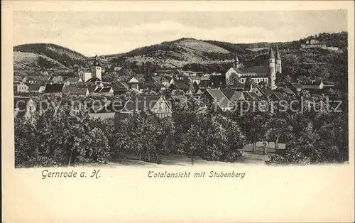 Gernrode Harz Ortsansich mit Stubenberg Kat. Gernrode Harz