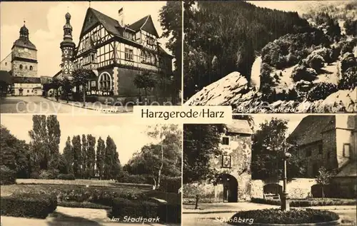 Harzgerode Markt Stadtpark Schlossberg Blick ins Selketal Kat. Harzgerode