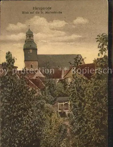 Harzgerode Blick auf Marienkirche Kat. Harzgerode