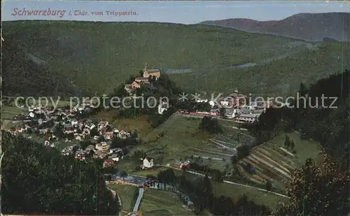 Schwarzburg Thueringer Wald Blick vom Trippstein Kat. Schwarzburg