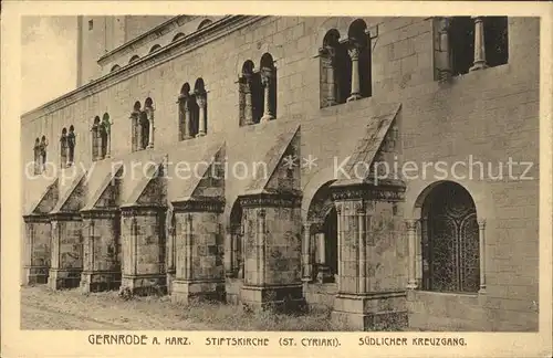 Gernrode Harz Stiftskirche Sankt Cyriaki Suedlicher Kreuzgang Kat. Gernrode Harz