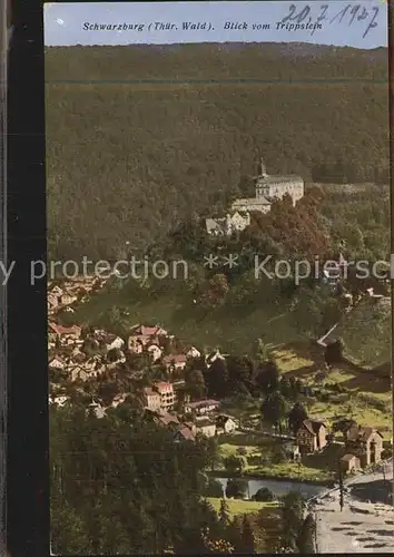 Schwarzburg Thueringer Wald Blick vom Trippstein Kat. Schwarzburg