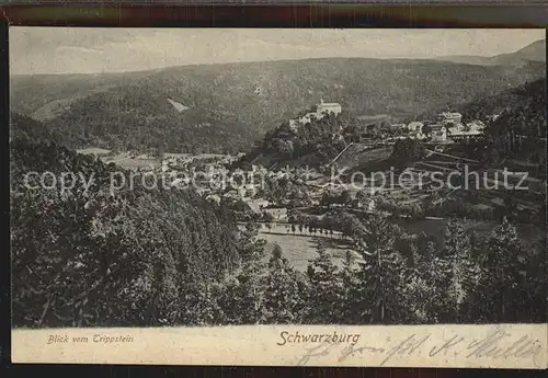 Schwarzburg Thueringer Wald Blick vom Trippstein Kat. Schwarzburg