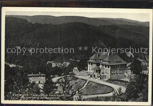 Gernrode Harz Blick zum Kurhotel Stubenberg und Hagental Kat. Gernrode Harz