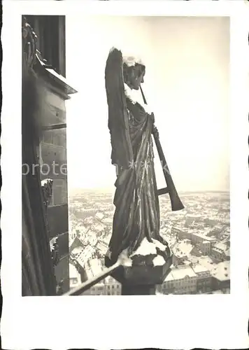 Foto Mueller Adolf Freiburg im Breisgau Posaunenengel Muensterturm  Kat. Freiburg im Breisgau