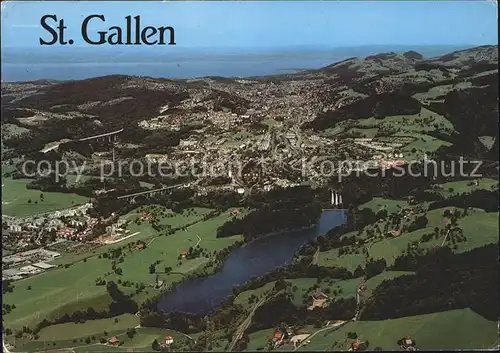 St Gallen SG Fliegeraufnahme Guebensee Bodensee  Kat. St Gallen