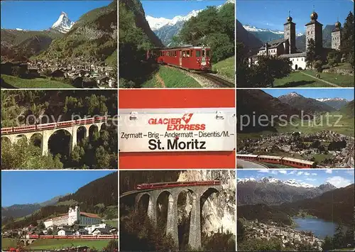 St Moritz GR Glacier Express Landwasser Viadukt Zermatt Mattertal Disentis Kat. St Moritz