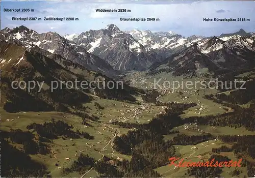 Riezlern Kleinwalsertal Vorarlberg Widderstein Braunarlspitze Hohe Kuenzelspitze Biberkopf Kat. Mittelberg