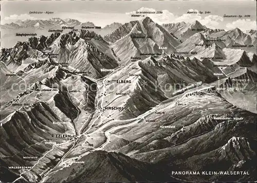 Mittelberg Kleinwalsertal Panoramakarte Kleinwalsertal Kat. Oesterreich