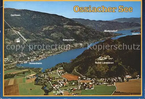 Ossiachersee Feriengebiet Villach Ruine Landskron St Andrae Kanzelbahn Kat. Ossiach