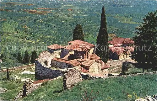 Griechenland Greece Mystras alte Steinhaeuser Kat. Griechenland