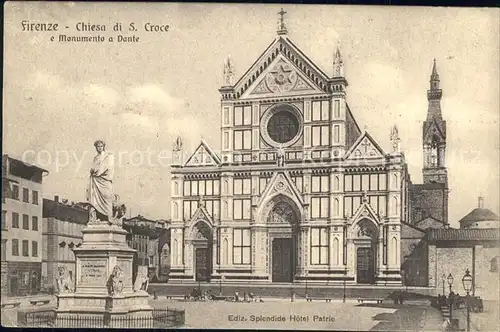 Firenze Toscana Chiesa di S. Croce e Monumento a Dante Kat. Firenze