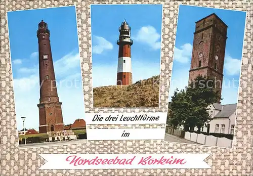 Borkum Nordseebad Drei Leuchttuerme / Borkum /Leer LKR