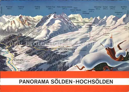 Hochsoelden Panoramakarte Lifte Soelden Kat. Soelden oetztal Tirol