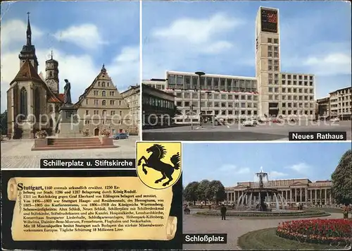 Stuttgart Schillerplatz Rathaus Schlossplatz Kat. Stuttgart