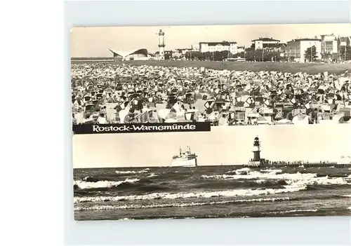 Rostock Warnemuende Leuchtturm Gaststaette Teepott Faehrschiff Warnemuende Molenspitze Kat. Rostock