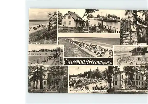 Prerow Ostseebad Hafen Gemeindeamt Wegweiser Milchbar  / Darss /Nordvorpommern LKR