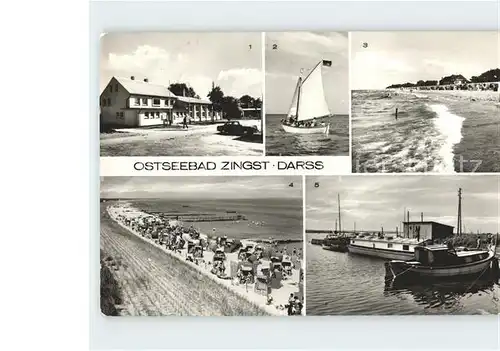 Zingst Ostseebad Segelboot Moewe Erholungsheim Duenenhaus am Strand Hafen / Zingst Darss /Nordvorpommern LKR