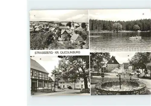 Strassberg Harzgerode Treuer Nachbarteich Konsum Gaststaette Lindenhof Springbrunnen / Harzgerode /Harz LKR