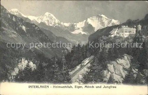 Interlaken BE Heimwehfluh Eiger Moench Jungfrau Kat. Interlaken