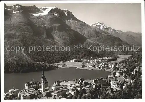 St Moritz GR mit See Piz Rosatsch Piz Corvatsch Kat. St Moritz