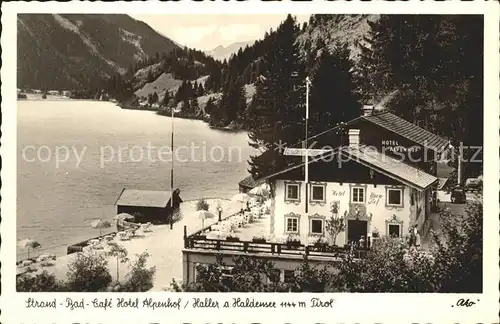 Haller Tirol Strand Bad Cafe Hotel Alpenhof Kat. Haller am Haldensee Tannheimer Tal