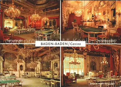 Baden Baden Casino Pompadour Saal Wintergarten Saal Louis  Kat. Baden Baden