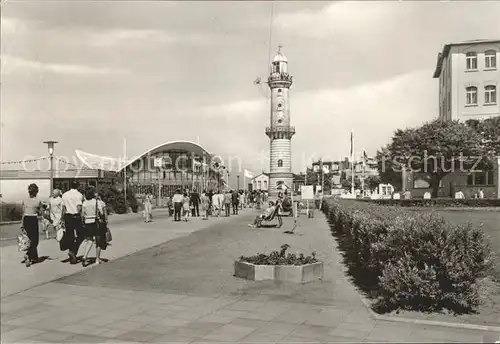 Rostock Warnemuende Strandpromenade Leuchtturm Gaststaette Teepott Kat. Rostock