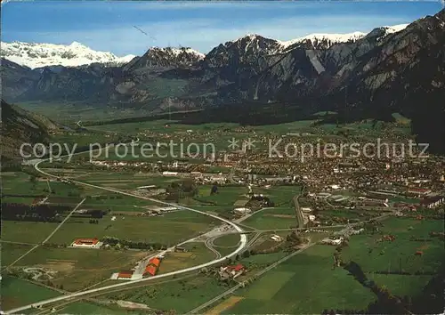 Chur GR Flugansicht Rheintal Schesaplana Kat. Chur