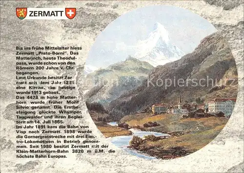 Zermatt VS Matterhorn nach Holzdruck Kat. Zermatt