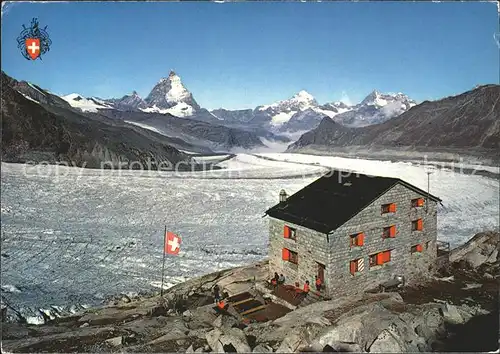 Zermatt VS Monte rosa Huette Grenzgletscher Gornergletscher Kat. Zermatt