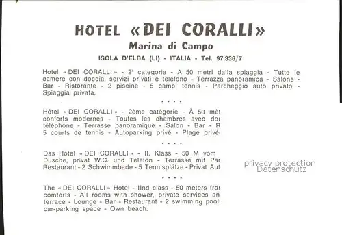 Marina di Campo Hotel Dei Coralli Kat. Italien