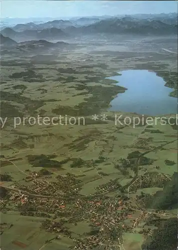 Endorf Chiemgau mit Simsee Fliegeraufnahme Kat. Chiemsee