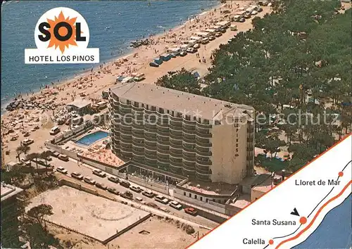 Santa Susanna Fliegeraufnahme Hotel Los Pinos Kat. Barcelona