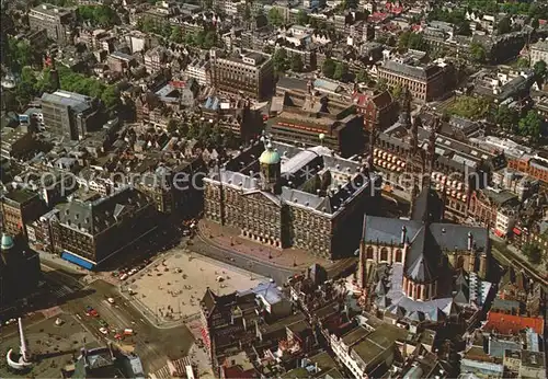 Amsterdam Niederlande Fliegeraufnahme mit Kon. Paleis und Nieuwe Kerk Kat. Amsterdam