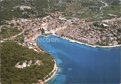 Hvar Fliegeraufnahme Hafen Kat. Kroatien