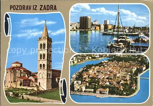 Zadra Zara Zadar Fliegeraufnahme Hafen Kirche Kat. Kroatien