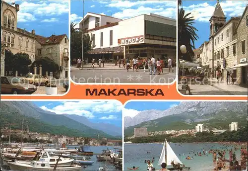 Makarska Dalmatien Altstadt Hafen Strand Kat. Kroatien