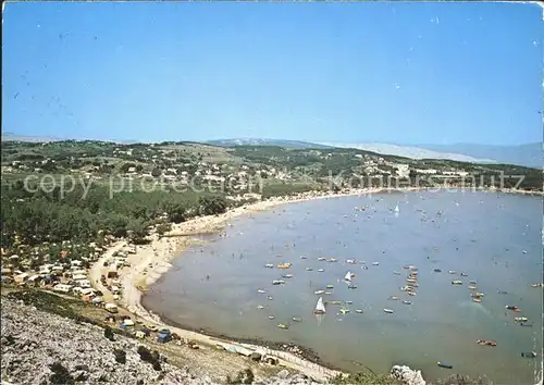 Rab Kroatien Rajska Plaza Fliegeraufnahme Strand Camping Kat. Hrvatska