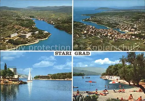 Starigrad Fliegeraufnahme und Strand Kat. Hvar