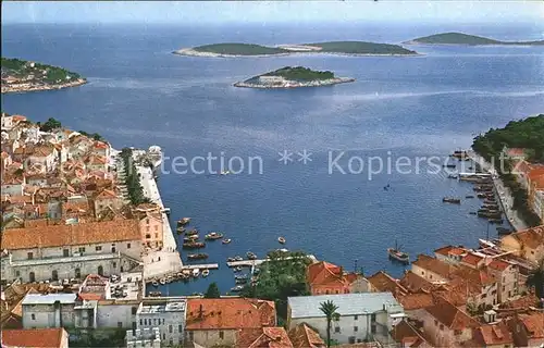 Hvar Fliegeraufnahme Hafanpartie Inseln Kat. Kroatien