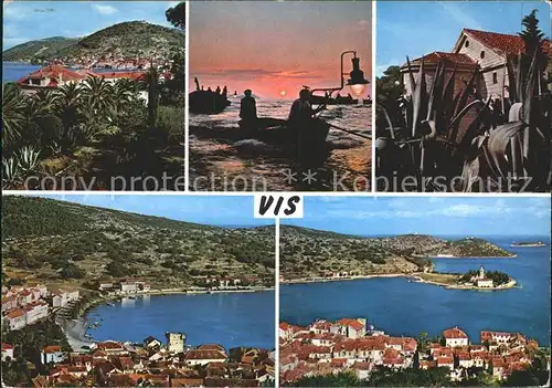 Vis Jugoslawien Yugoslavie Fliegeraufnahme Fischerboote Kat. Serbien