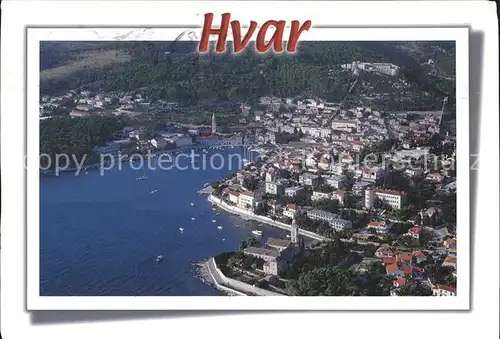 Hvar Fliegeraufnahme Hafen Kat. Kroatien